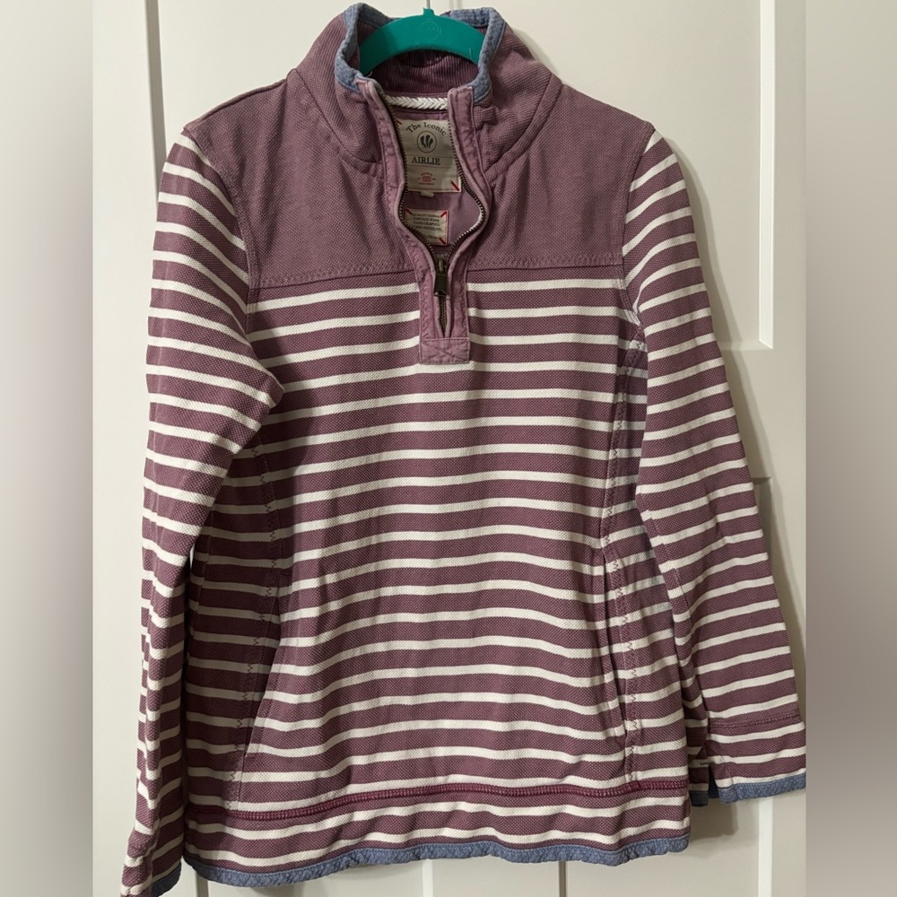 Fat Face The Iconic Airlie Purple White Stripe Pullover Sz‎ 4